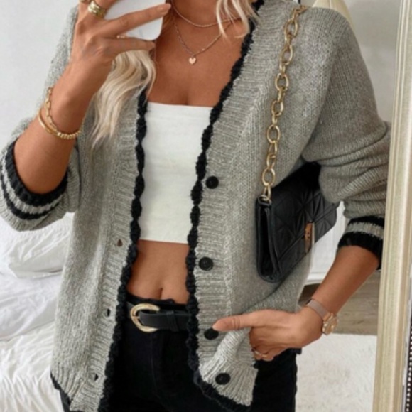 New V neck button down cardigan sweater - Picture 2 of 4